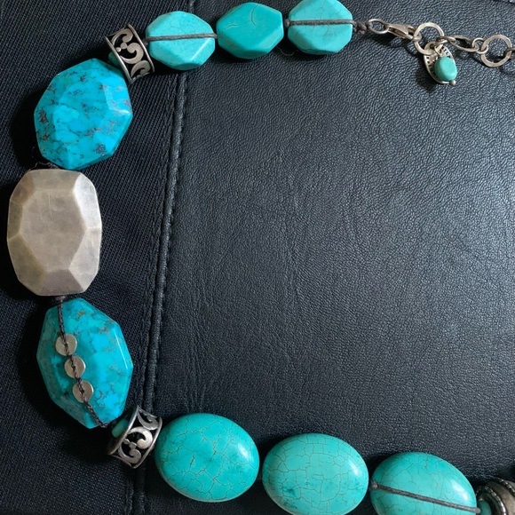 Silpada Retired Stabilized Turquoise ,Howlite Necklace - Picture 2 of 4